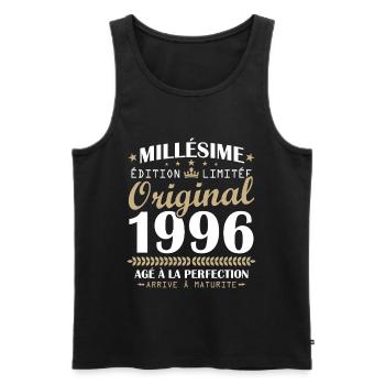Vintage 1996 Original 30th Anniversary Gift - Men's Premium Organic Tank Top - black - Front - AI Model Male 178 light (178cm)