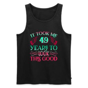 It took 49 years to look so good - Men's Premium Organic Tank Top - black - Front - AI Model Male 178 light (178cm)