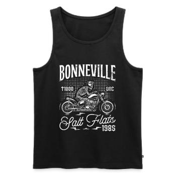 Bonneville Salt Flats Motorrad Geburtstag 1985 - Männer Premium Bio Tank Top - Schwarz - Vorne - Michal (187cm)