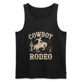 Western Vintage Cowboy - Men's Premium Organic Tank Top - black - Front - Michal (187cm)