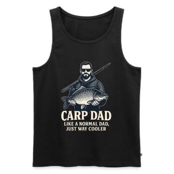 Papa carpe juste beaucoup plus frais - Débardeur bio Premium Homme - noir - Devant - Michal (187cm)