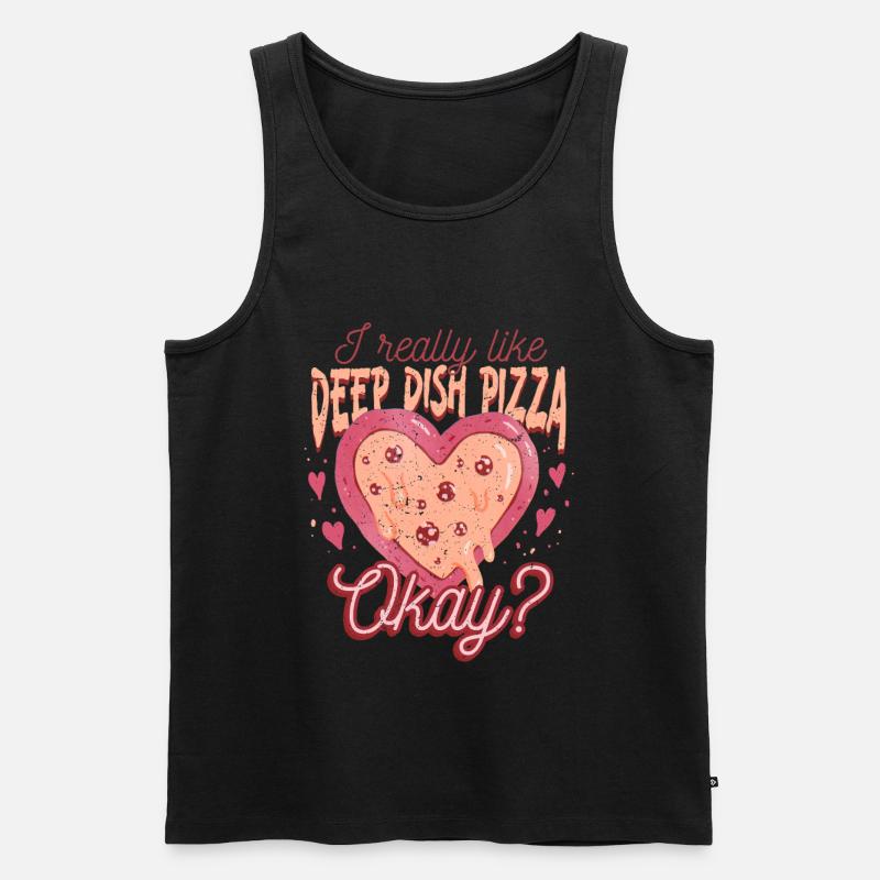 Deep Dish Pizza Chicargo - Männer Premium Bio Tank Top - Schwarz