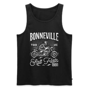 Bonneville Salt Flats Moto Anniversaire 1991 - Débardeur bio Premium Homme - noir - Devant - Michal (187cm)