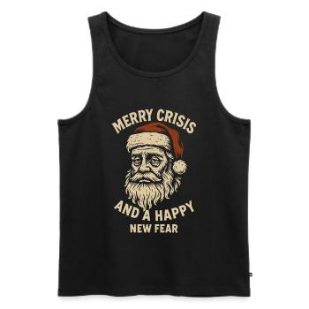 Frohe Krise Und Ein Froher TNeuer Angst-Weihnachtsmann - Männer Premium Bio Tank Top - Schwarz - Vorne - Michal (187cm)