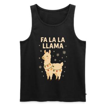 Fa La La Llama Noël en famille - Débardeur bio Premium Homme - noir - Devant - AI Model Male 178 light (178cm)