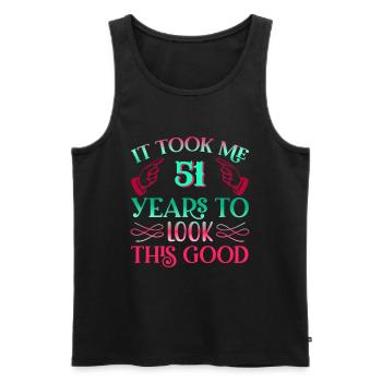 It took 51 years to look so good - Men's Premium Organic Tank Top - black - Front - Michal (187cm)