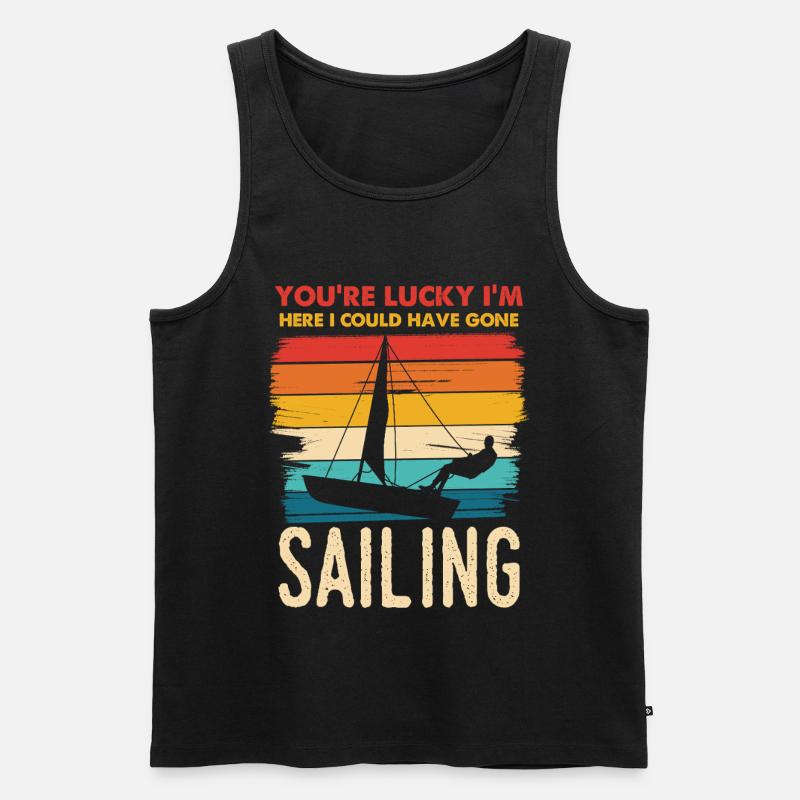 You’re Lucky I’m Sailing - Männer Premium Bio Tank Top - Schwarz
