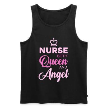 Nurse Queen Angel Typography - Men's Premium Organic Tank Top - black - Front - Michal (187cm)