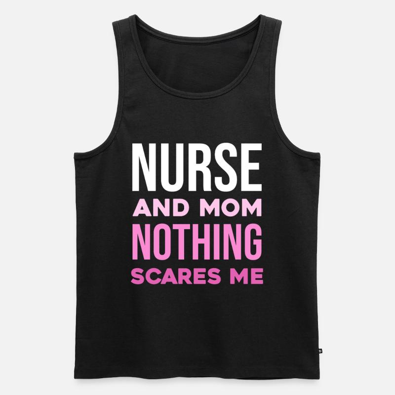Krankenschwester und Mutter: Unerschrocken - Männer Premium Bio Tank Top - Schwarz