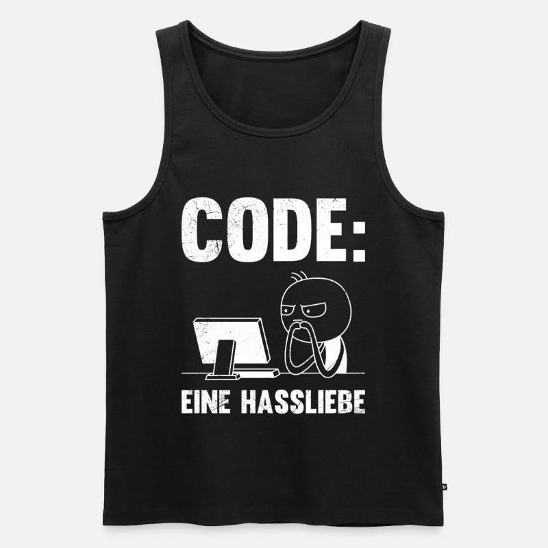 Codeur : UNE RELATION AMOUR-HAINE DRÔLE - Débardeur bio Premium Homme - noir