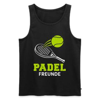 Padel Team PADEL FREUNDE Padelspiele Lustiges - Männer Premium Bio Tank Top - Schwarz - Vorne - Michal (187cm)
