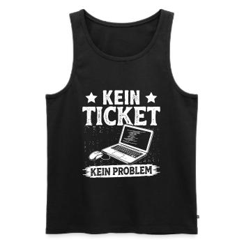 Nerd Computer NO TICKET NO PROBLEM FUNNY - Men's Premium Organic Tank Top - black - Front - AI Model Male 178 light (178cm)