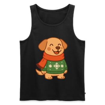 Pulls de Noël de Noël pour chiens drôles Flocons de neige - Débardeur bio Premium Homme - noir - Devant - Michal (187cm)