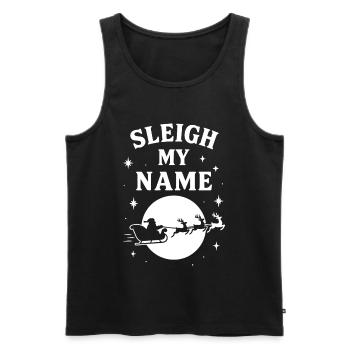 Schlitten Mein Name Weihnachtsmann Weihnachtsspaß - Männer Premium Bio Tank Top - Schwarz - Vorne - Michal (187cm)