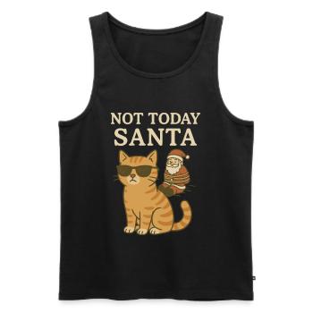 Nicht heute Weihnachtsmann-Lustiges Katzen-Weihnachtsdesign - Männer Premium Bio Tank Top - Schwarz - Vorne - Michal (187cm)