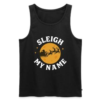 Sleigh My Name Funny Noël Famille Vacances - Débardeur bio Premium Homme - noir - Devant - Michal (187cm)