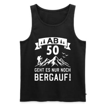 Ab 50 Geht Es Nur noch Bergauf 50 Jahre Geburtstag - Männer Premium Bio Tank Top - Schwarz - Vorne - Michal (187cm)