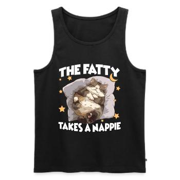 Cat Pajama Nightgown – Fun Cozy Sleep - Men's Premium Organic Tank Top - black - Front - Michal (187cm)