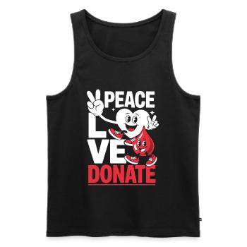 Peace Love Donate Blutspender Blutspende - Männer Premium Bio Tank Top - Schwarz - Vorne - AI Model Male 178 light (178cm)