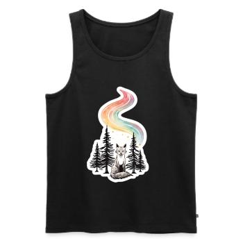 Northern Lights Fox in the Forest - Men's Premium Organic Tank Top - black - Front - AI Model Male 178 light (178cm)