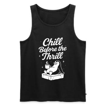 Entspann dich vor dem Nervenkitzel-Pinguin-Spaß-Urlaub - Männer Premium Bio Tank Top - Schwarz - Vorne - Michal (187cm)