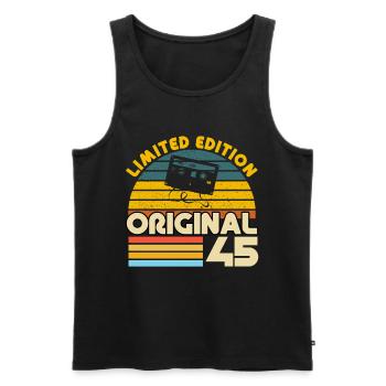 45 Ans Vintage Cadeau Anniversaire Rétro Original - Débardeur bio Premium Homme - noir - Devant - Michal (187cm)