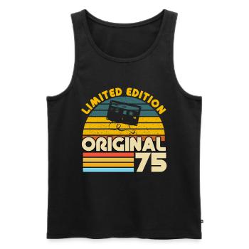 75 Ans Vintage Cadeau Anniversaire Rétro Original - Débardeur bio Premium Homme - noir - Devant - Michal (187cm)