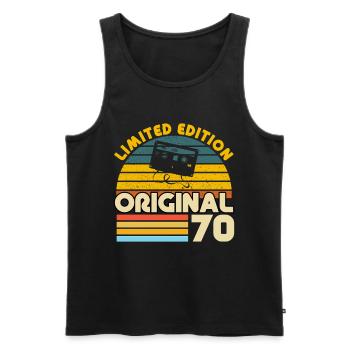 70 Ans Vintage Cadeau Anniversaire Rétro Original - Débardeur bio Premium Homme - noir - Devant - Michal (187cm)