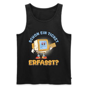 IT Support ALREADY A TICKET CAPTURED Funny - Men's Premium Organic Tank Top - black - Front - AI Model Male 178 light (178cm)