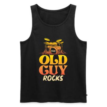 Old Man Rocks Drums - Men's Premium Organic Tank Top - black - Front - Michal (187cm)