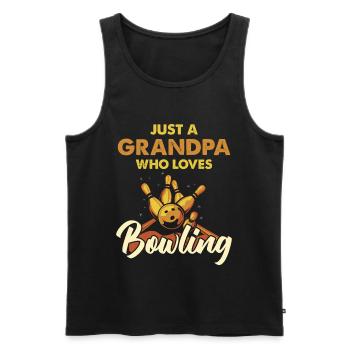 Großvater liebt Bowling Motiv - Männer Premium Bio Tank Top - Schwarz - Vorne - AI Model Male 178 light (178cm)