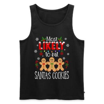 Christmas Gingerbread Gingerbread Gingerbread Figurines - Men's Premium Organic Tank Top - black - Front - AI Model Male 178 light (178cm)