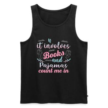 Bücher & Pyjamas Pastell-Design - Männer Premium Bio Tank Top - Schwarz - Vorne - AI Model Male 178 light (178cm)