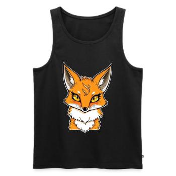Fox Head Cartoon Illustration - Men's Premium Organic Tank Top - black - Front - Michal (187cm)