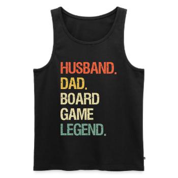 Husband Dad Board Game Night Legend Funny - Men's Premium Organic Tank Top - black - Front - AI Model Male 178 light (178cm)