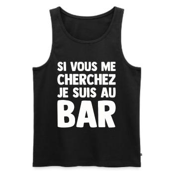 Humour Bar Bistrot Apéro Beauf Alcoolique Drôle - Débardeur bio Premium Homme - noir - Devant - AI Model Male 178 light (178cm)