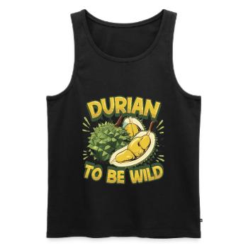 Durian pour être sauvage - Débardeur bio Premium Homme - noir - Devant - AI Model Male 178 light (178cm)