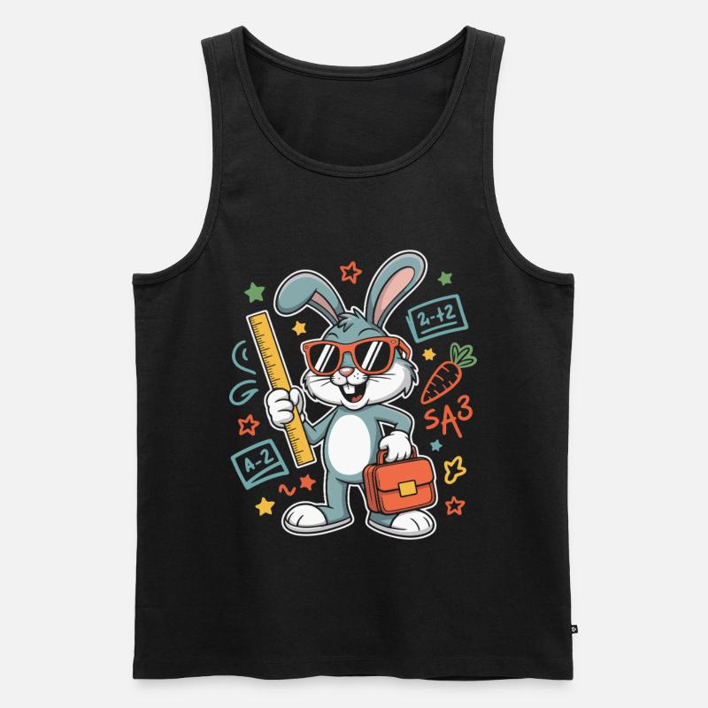 Lernbunny Schulabenteuer mit Brille - Männer Premium Bio Tank Top - Schwarz