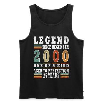 25ème Anniversaire Légende Décembre Année 2000 - Débardeur bio Premium Homme - noir - Devant - Michal (187cm)