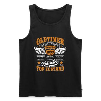 Oldtimer November 1955 | Geburtstag Geschenk - Männer Premium Bio Tank Top - Schwarz - Vorne - AI Model Male 178 light (178cm)