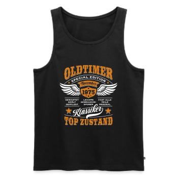 Oldtimer November 1975 | Geburtstag Geschenk - Männer Premium Bio Tank Top - Schwarz - Vorne - Michal (187cm)