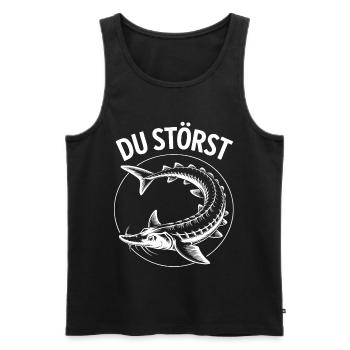 You Disturb Fish Circle Motif - Men's Premium Organic Tank Top - black - Front - AI Model Male 178 light (178cm)