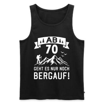 AB 70 Geht Es Nur Noch Bergauf 70 Jahre Geburtstag - Männer Premium Bio Tank Top - Schwarz - Vorne - Michal (187cm)