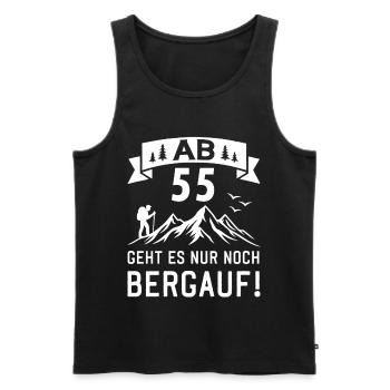 AB 55 Geht Es Nur Noch Bergauf 55 Jahre Geburtstag - Männer Premium Bio Tank Top - Schwarz - Vorne - Michal (187cm)