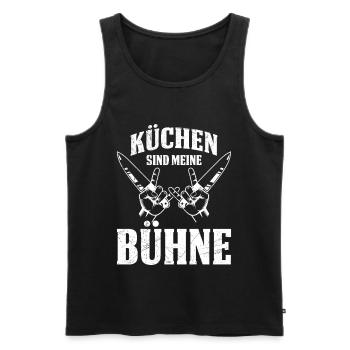 KITCHENS ARE MY STAGE Fun - Men's Premium Organic Tank Top - black - Front - AI Model Male 178 light (178cm)