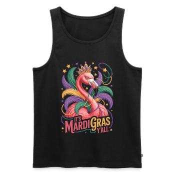 Chemise Flamingo Mardi Gras - Motif fête et carnaval - Débardeur bio Premium Homme - noir - Devant - Michal (187cm)