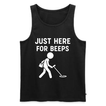 Just Here For Beeps Metal Detecting Fun - Men's Premium Organic Tank Top - black - Front - AI Model Male 178 light (178cm)