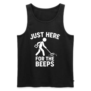 Nur hier für den Spaß am Metalldetektor-Suchen! - Männer Premium Bio Tank Top - Schwarz - Vorne - Michal (187cm)