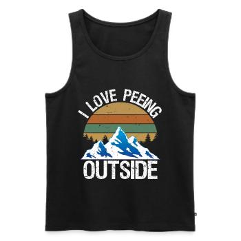 I Love Peeing Outside Camping Hiking - Débardeur bio Premium Homme - noir - Devant - AI Model Male 178 light (178cm)