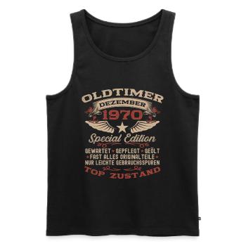 55. Geburtstag Geschenk Oldtimer Dezember 1970 - Männer Premium Bio Tank Top - Schwarz - Vorne - Michal (187cm)